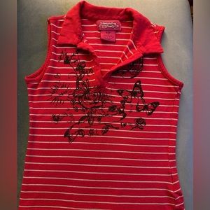 EUC Jeanie Bleu Collared Tank Top 7/8